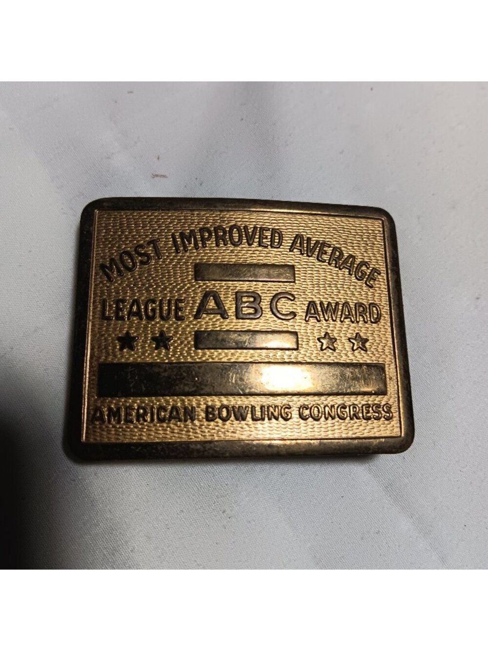 Vintage Belt Buckle American Bowling Congress - Most Improved Brass 1.5" belt